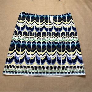 Talbots Cotton Retro Print Lined Skirt